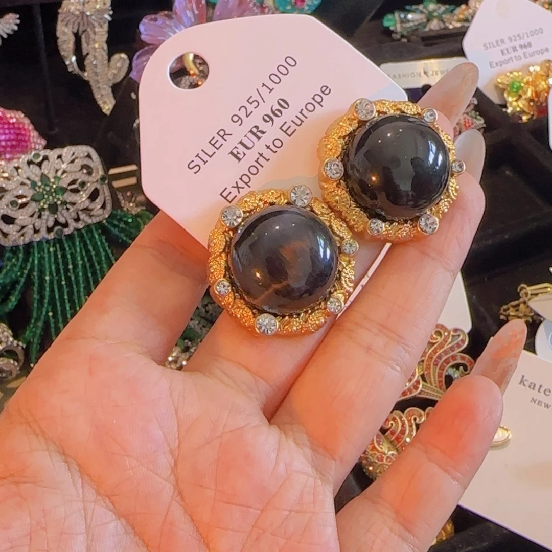 铁合金大理石阿*耳饰改耳夹