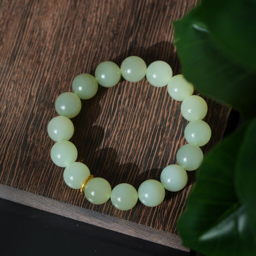 【甜宠年货节】和田玉晴水12mm单圈手串