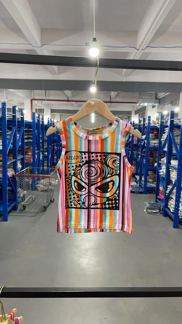 331 方格大头 背心 竖条纹  亲子装