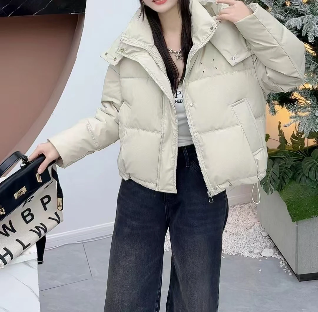 6617-2-DQ杏色连帽短款加厚外套