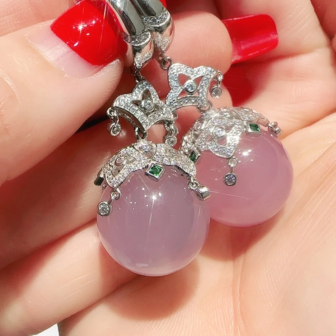 玛瑙/玉髓未镶嵌耳坠