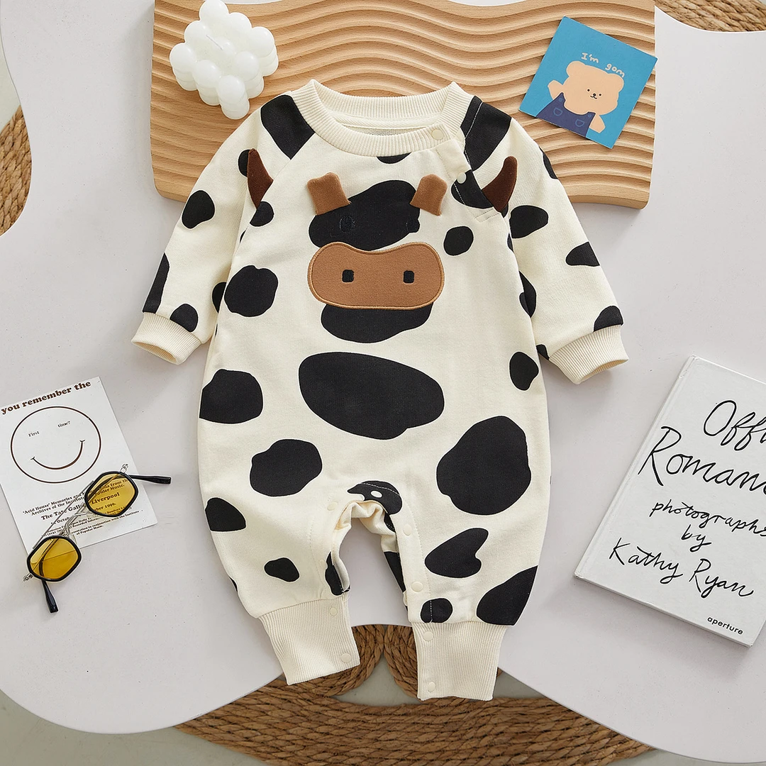 童泰【断码】婴儿衣服秋季婴儿连体衣男女宝宝衣服奶牛新生儿衣服韩