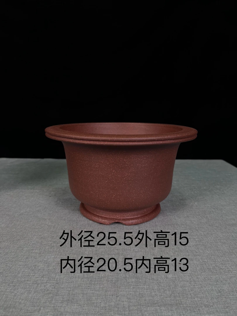 张从俊老师全手工古典金钟盆,稀有双口沿,黄龙山原矿老泥料制作。