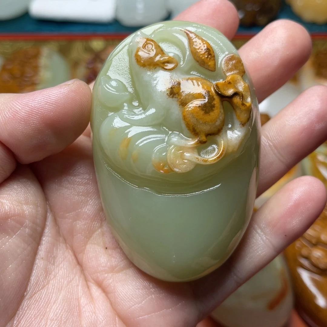 石材天然方解石手把件不退换