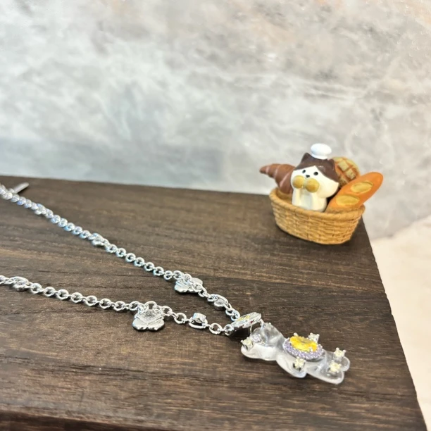 铜合金项链 透明小熊项链XL2852