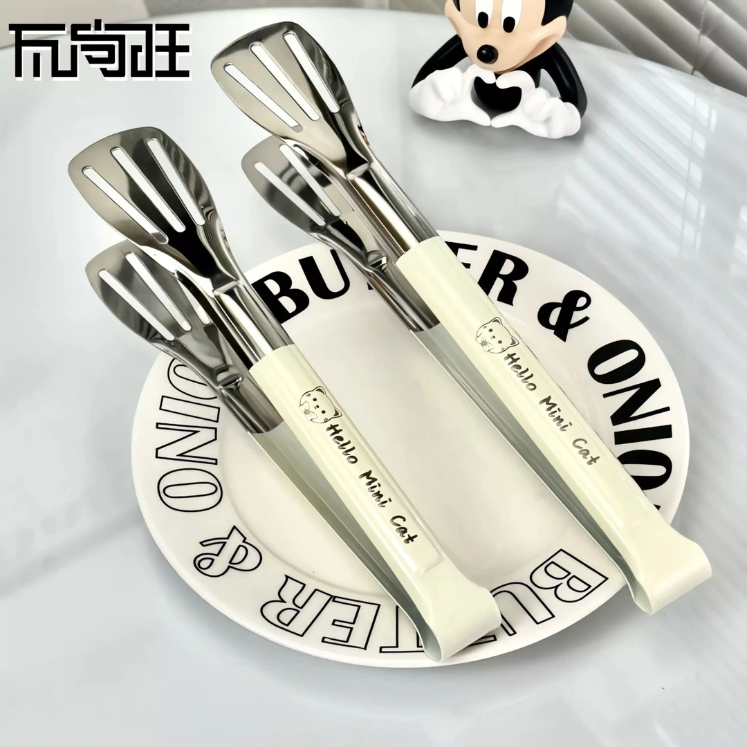 瓦尚旺不锈钢食品夹户外烧烤夹牛排面包防烫烤肉夹自助餐夹多功能