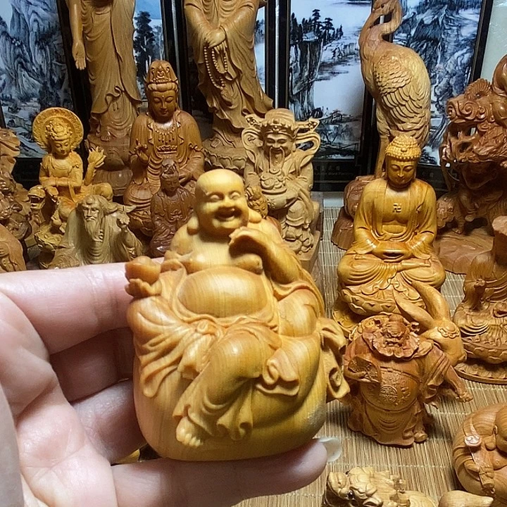 柏木（崖柏）弥勒小摆件