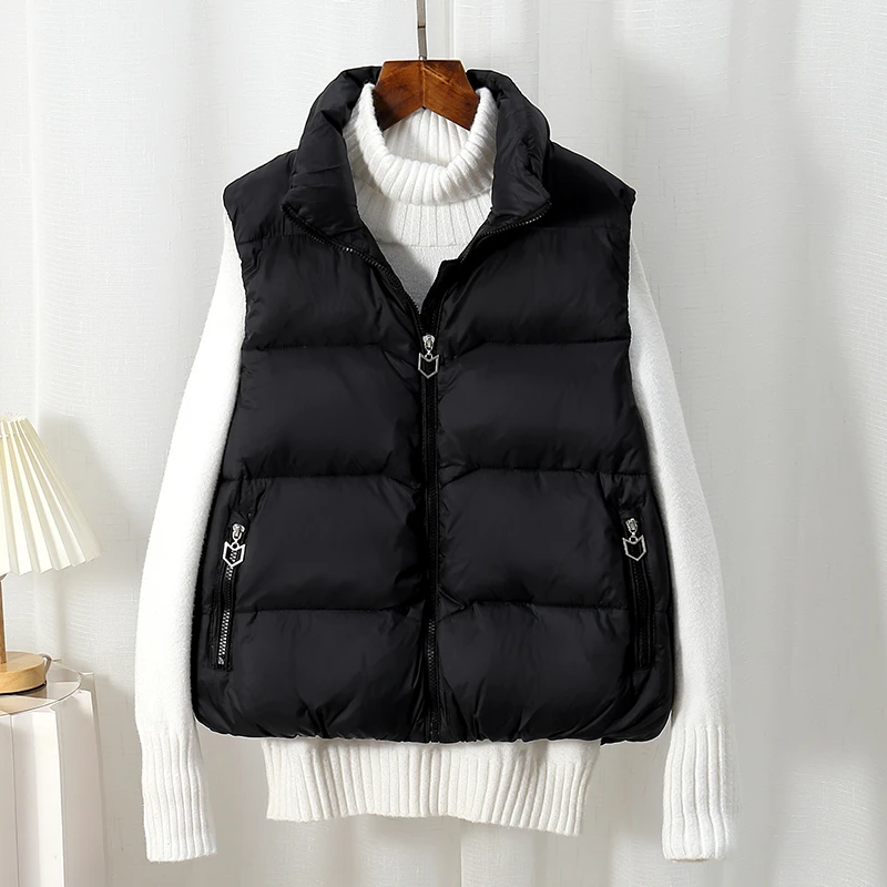 反季清仓马甲短款韩版春秋简约立领马夹背心休闲百搭外套轻薄