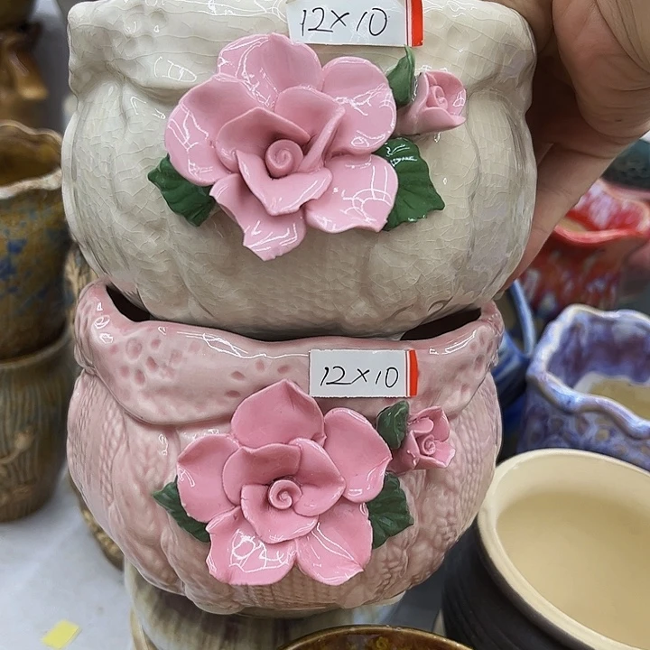 多肉绿植陶瓷花盆9.9包邮，有空