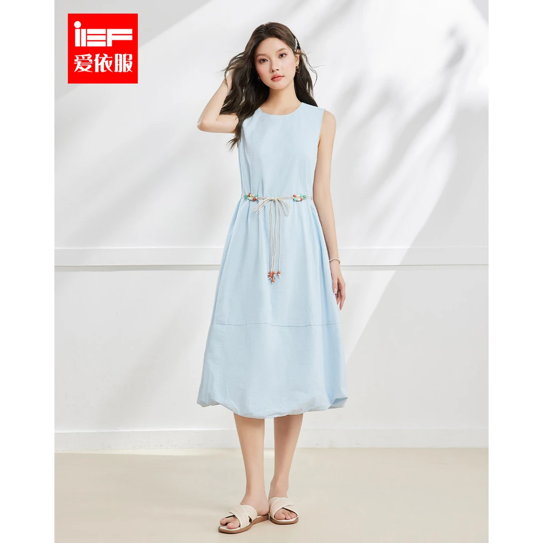 IEF/爱依服连衣裙2025夏季新款度假通勤气质感显瘦长背心流光风