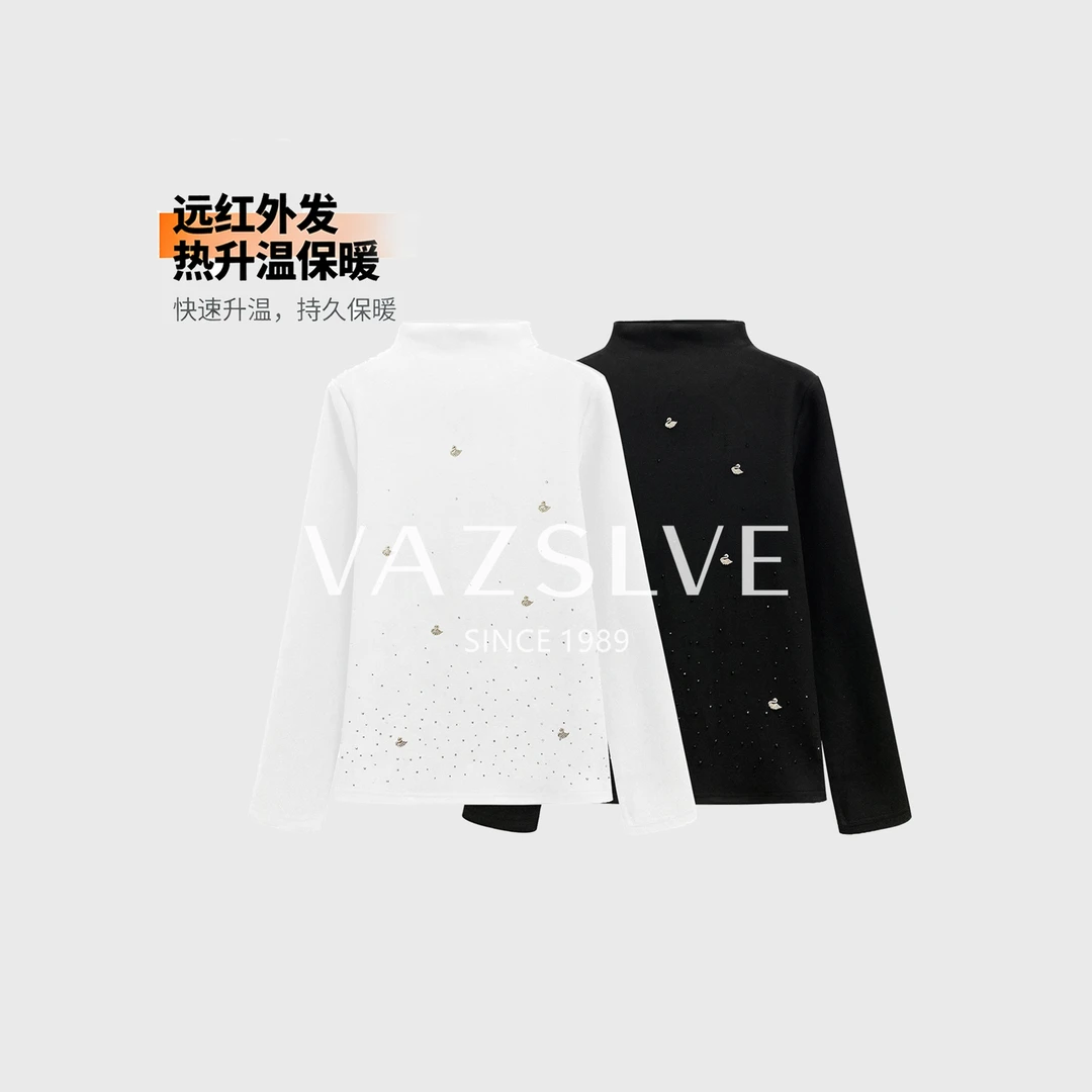【VAZSLVE/全新奢品】捡漏 #远红外升温烫钻T恤2025秋冬上衣#68683