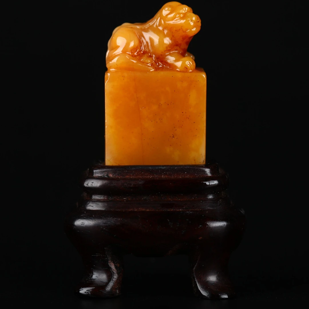 国石/寿山石田黄石古兽方章/田黄石/ST1236