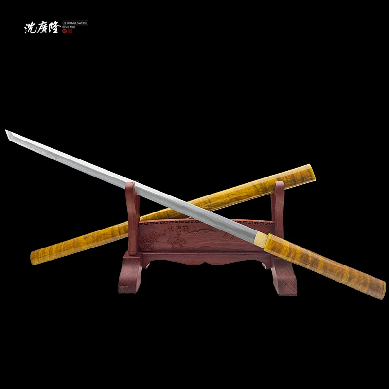 龙泉沈广隆-长款凌云刀2.0 金丝楠木 七枚合 宝剑 唐横刀 未开刃