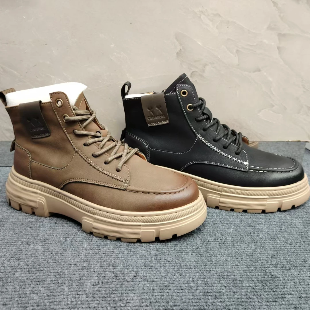 【2A706】2024新款秋冬季休闲马丁靴男士时尚百搭潮流厚底男鞋
