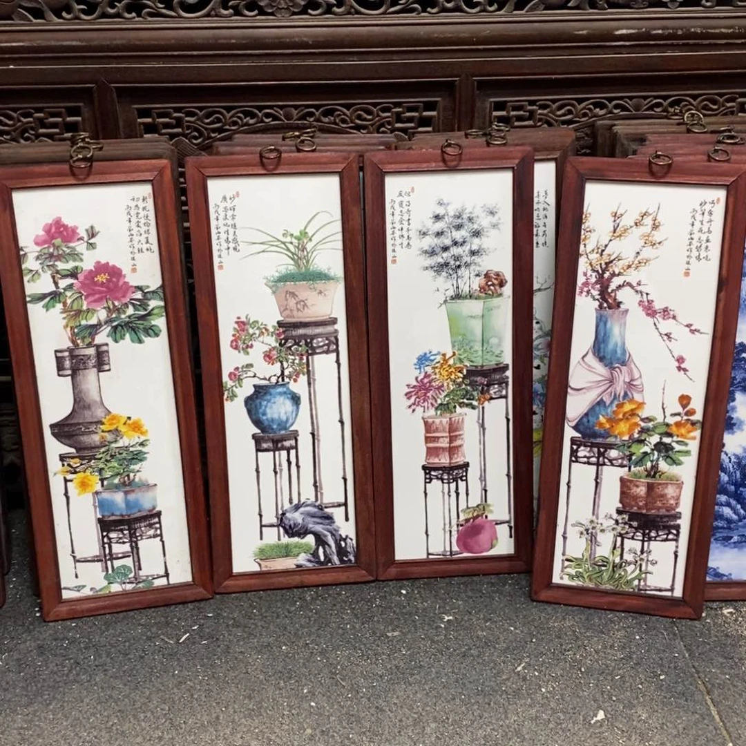 瓷片55*21*4 景德镇瓷板画柴窑烧制