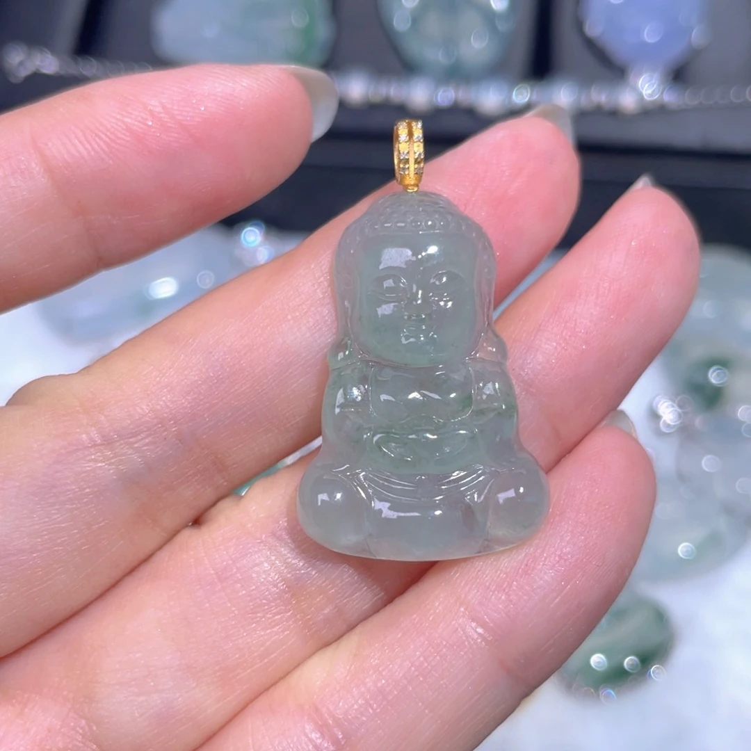 颈饰18K金镶嵌翡翠翡翠