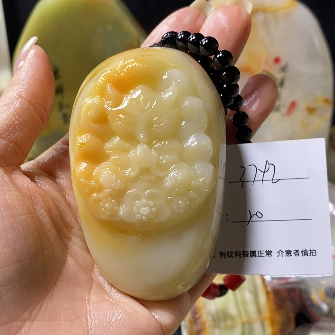 石材用****2古青石手把件
