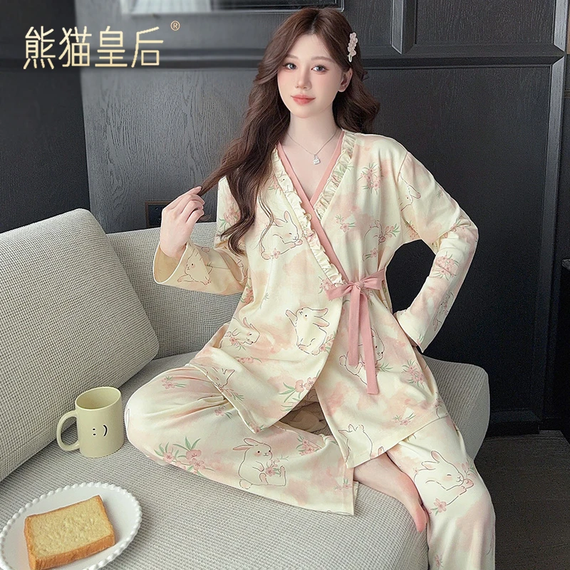 新中式月子服春夏季产后纯棉100%全棉哺乳孕妇睡衣薄款产妇家居服