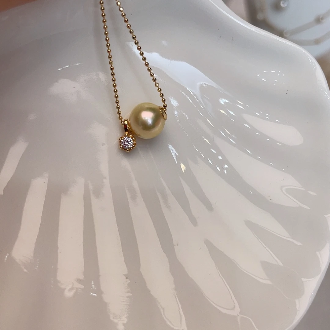 海水珍珠银S925镶嵌颈饰