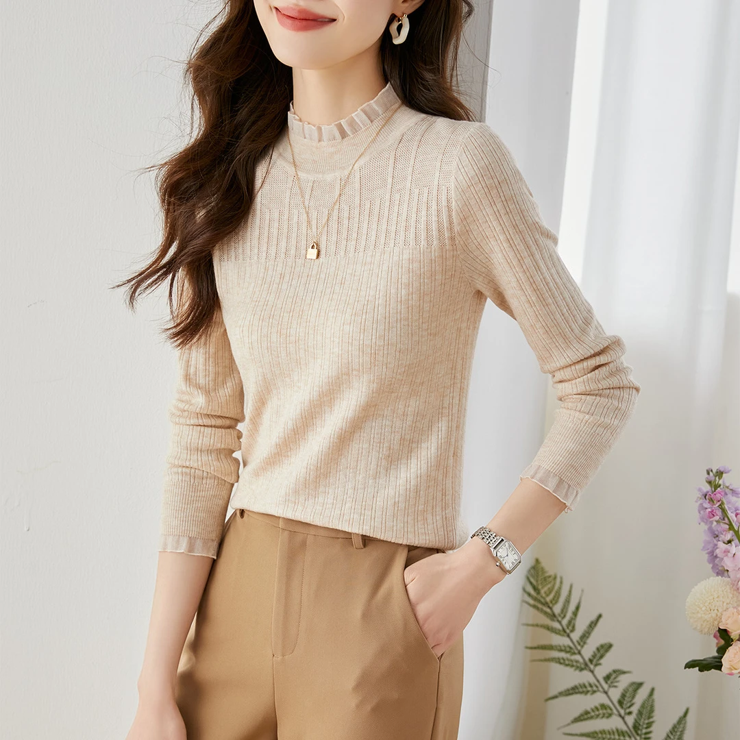 【大默专属】梵希蔓设计感修身百搭打底针织毛衣71326