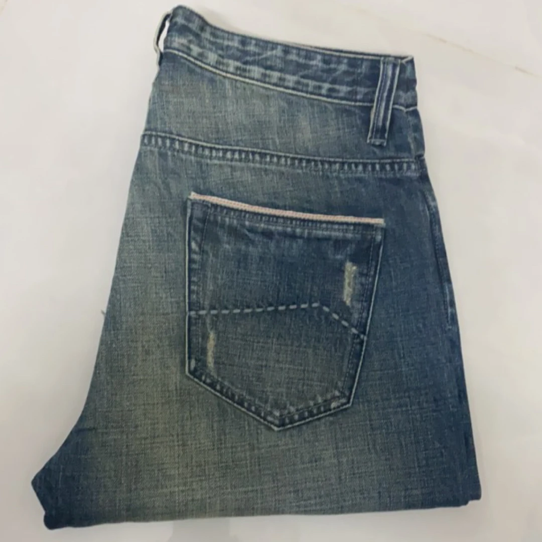 【秋冬上新】 后口袋红边 男士蓝色牛仔裤#666款