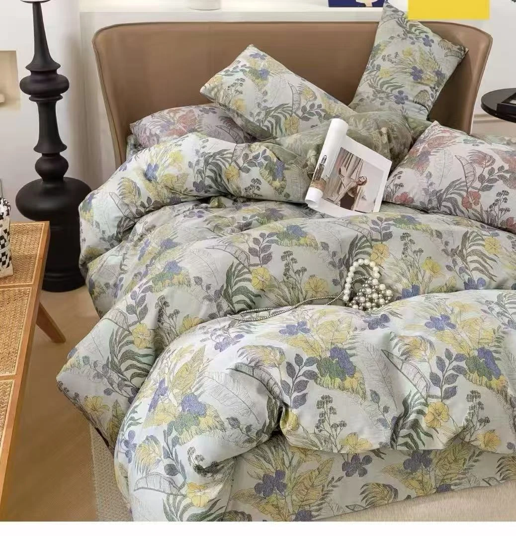 【沁语繁花】米绿全棉双层纱保暖冬被加厚亲肤可机洗200*230cm