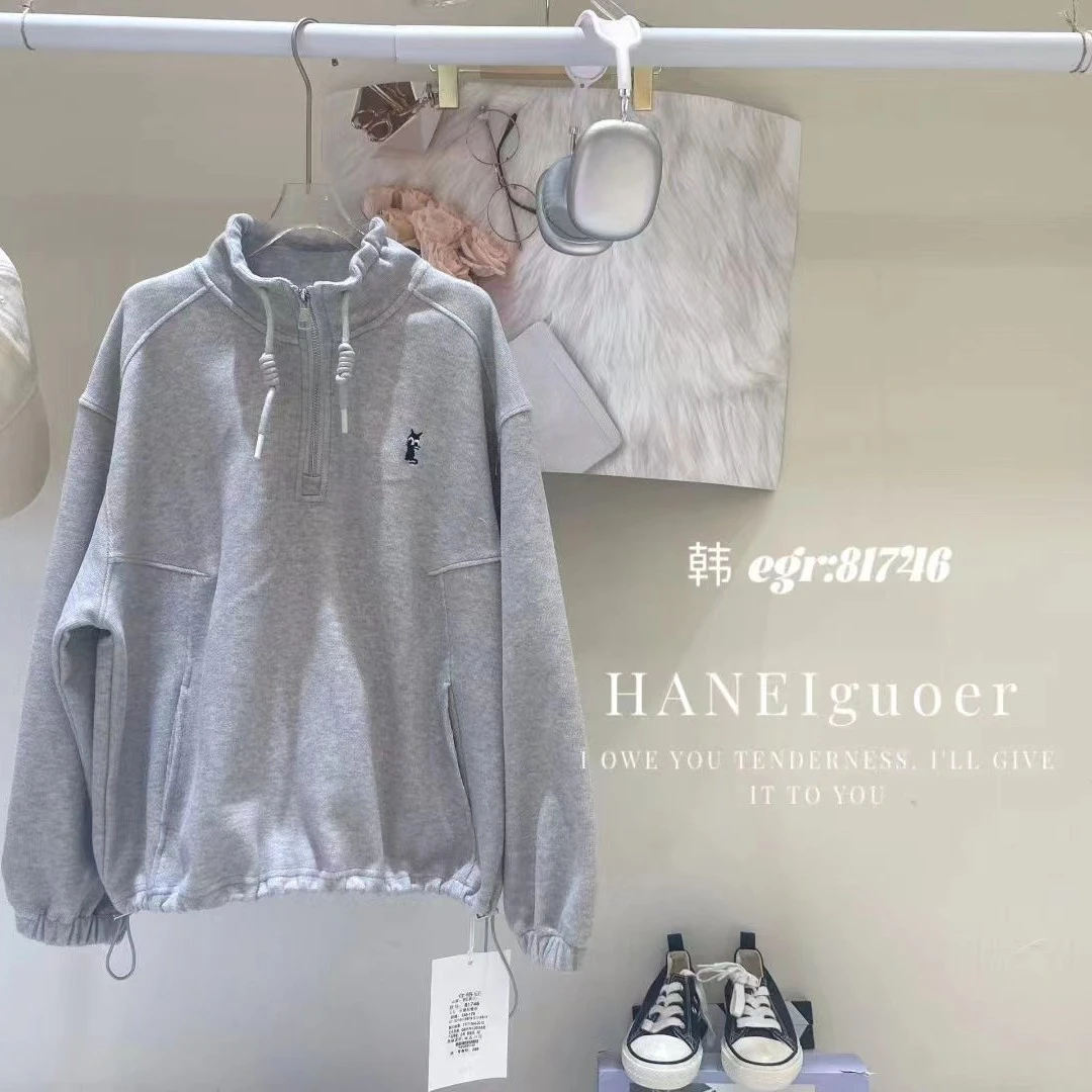 H24女宝刺绣猫咪卫衣81746
