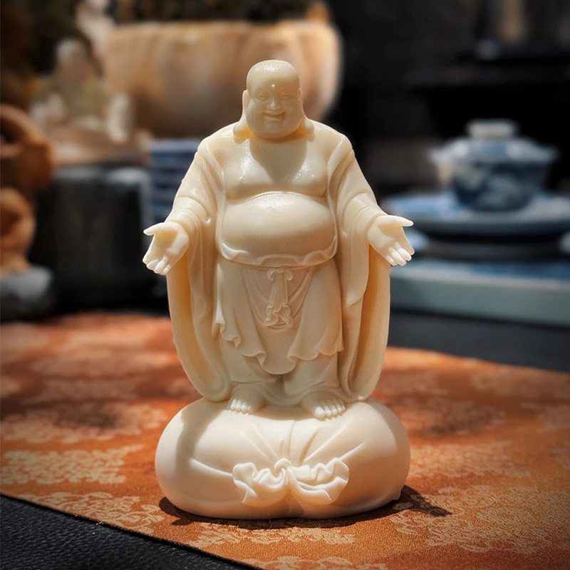新中式皆大欢喜弥勒佛大肚弥勒佛人物高端家用客厅玄关茶桌摆件