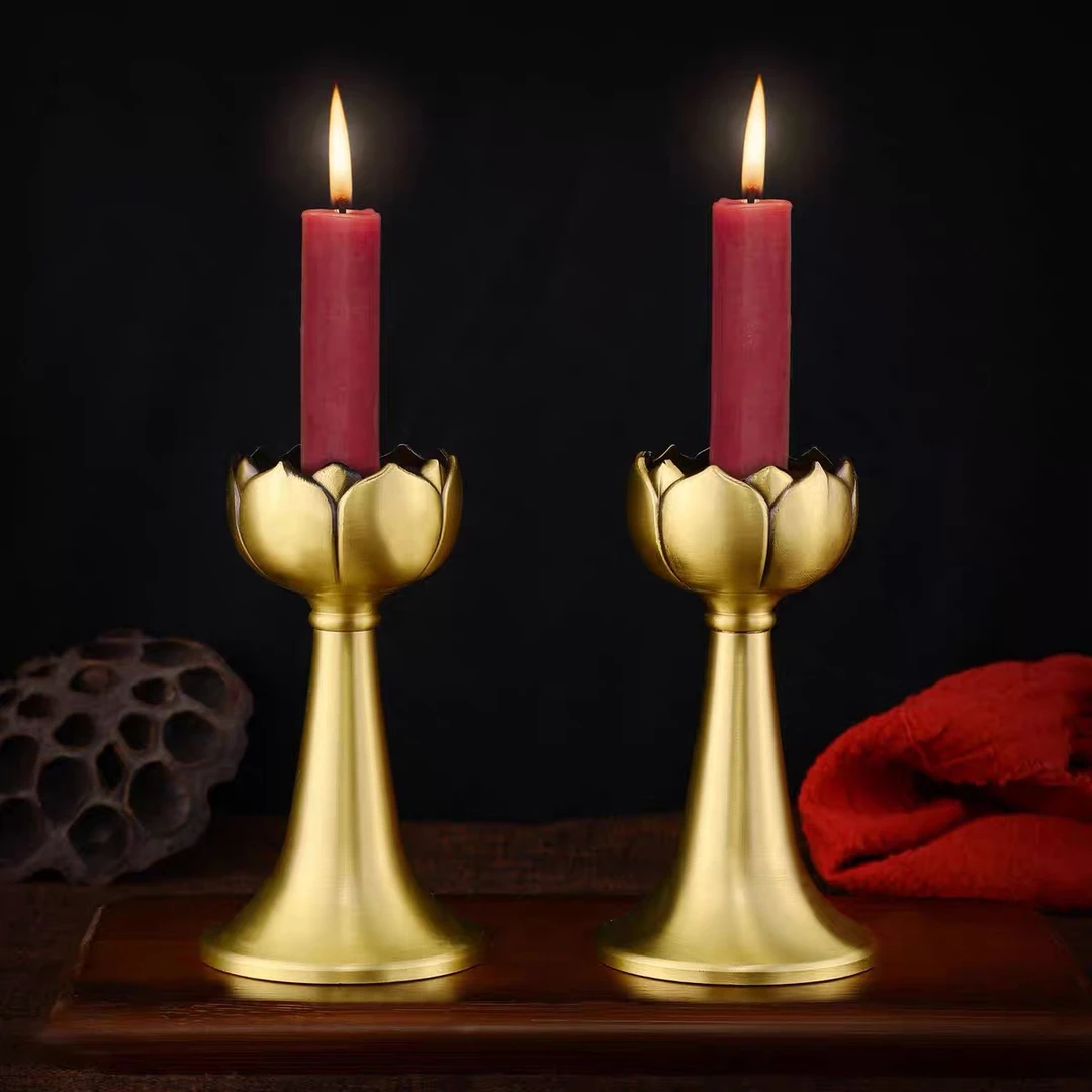 烛台油灯黄铜材质家居摆件