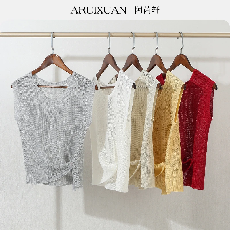 阿芮轩秋冬宽松休闲风百搭时尚2025秋冬女镂空针织上衣