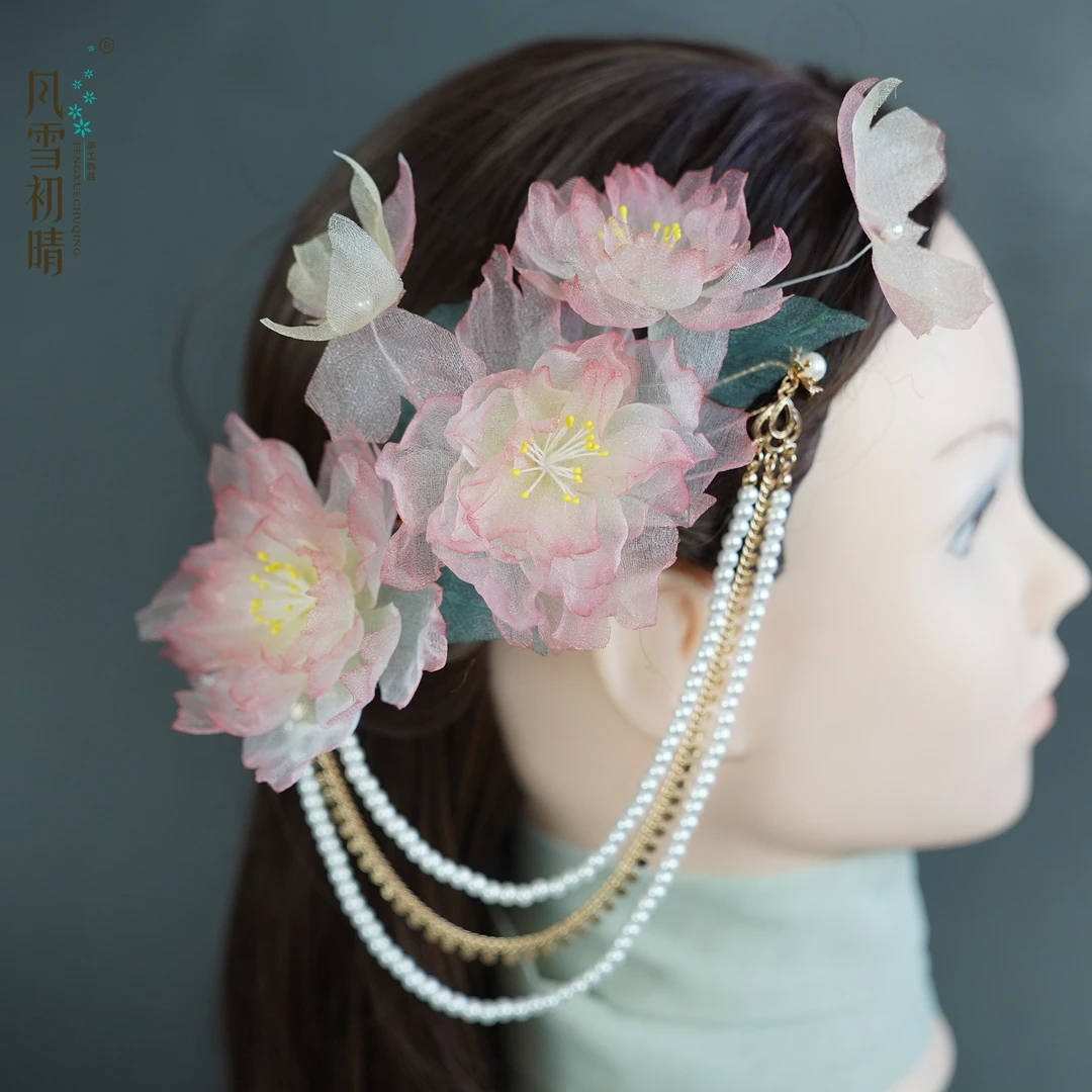 风雪初晴花颖软簪发簪汉服手工烫花简约复古风日常