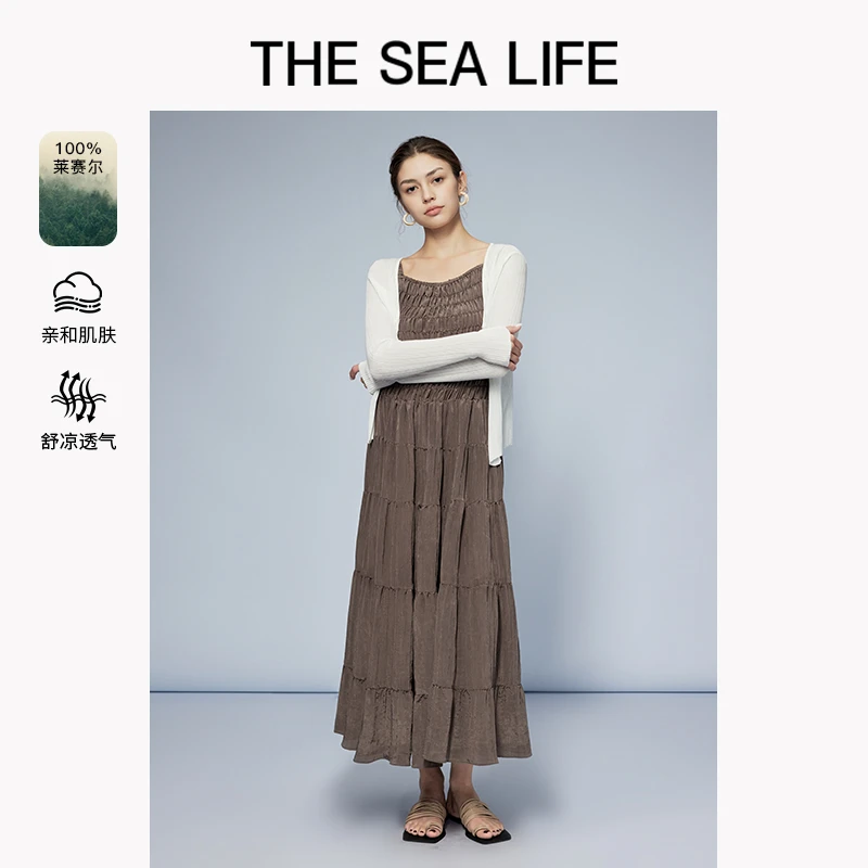 欧海一生 针织开衫25夏新款轻薄气质V领针织开衫thesealife190193