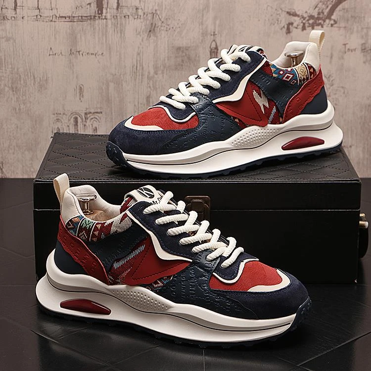 西瑞复古百搭加绒老爹鞋厚底增高鞋子男款拼色休闲潮流运动鞋子男