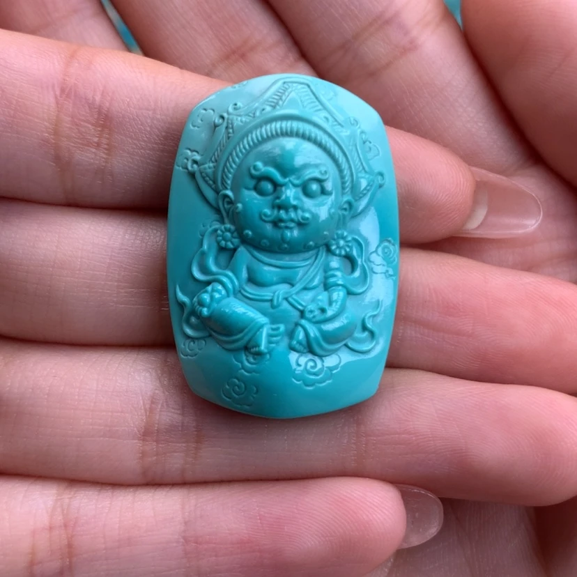 【闪购商品】绿松石雕刻黄财神未镶嵌