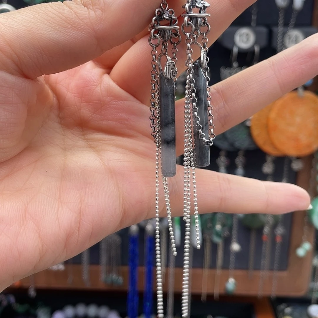 翡翠银S925镶嵌耳饰春****知647ghjhh