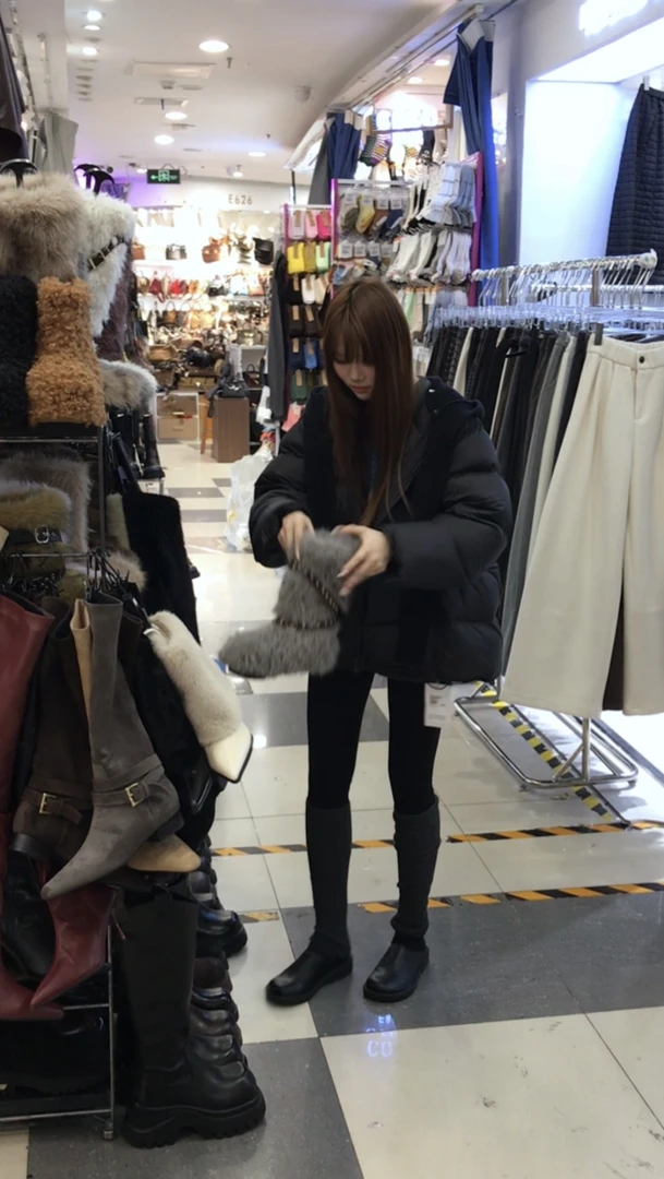 韩系针织连帽拉链新标90羽绒服  373