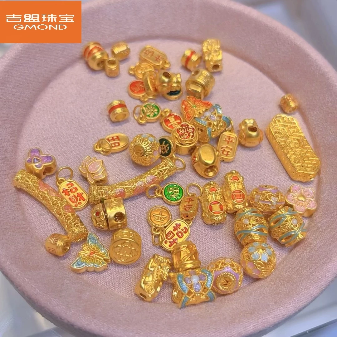 【颜老五黄金甄选】足金999 花丝5D配件 按克重卖