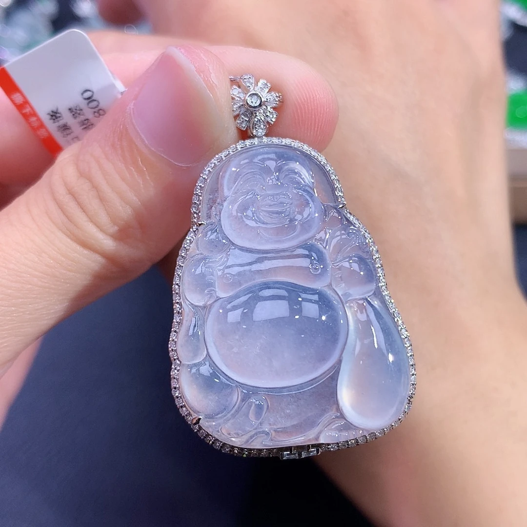 颈饰18K金镶嵌翡翠