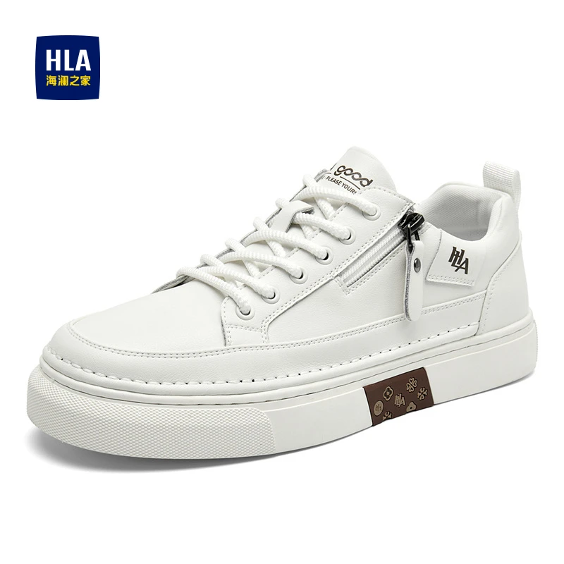 HLA/海澜之家男鞋春季潮流百搭透气耐磨板鞋休闲增高小白鞋男男款