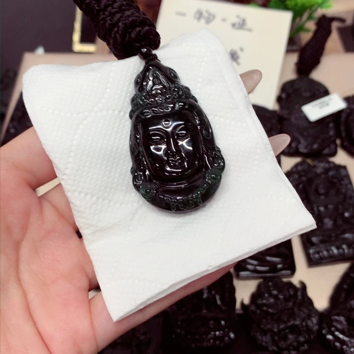 未镶嵌挂件翡翠天然a货钢琴黑挂件