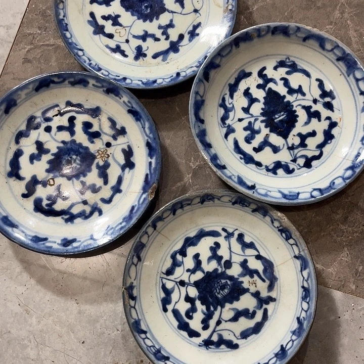 罐1***8青花盘子四个有残了