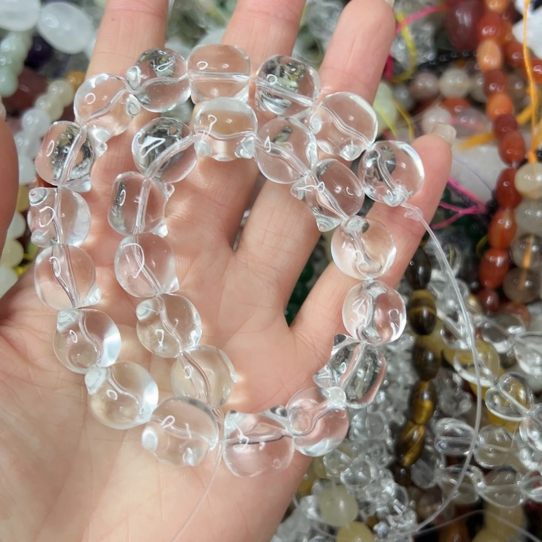 玛瑙/玉髓未镶嵌珠宝半成品，压电白水晶猫头25颗