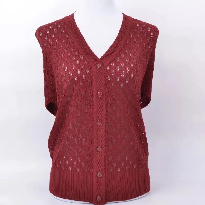 薄款v领长袖防晒镂空夏季棉线针织衫