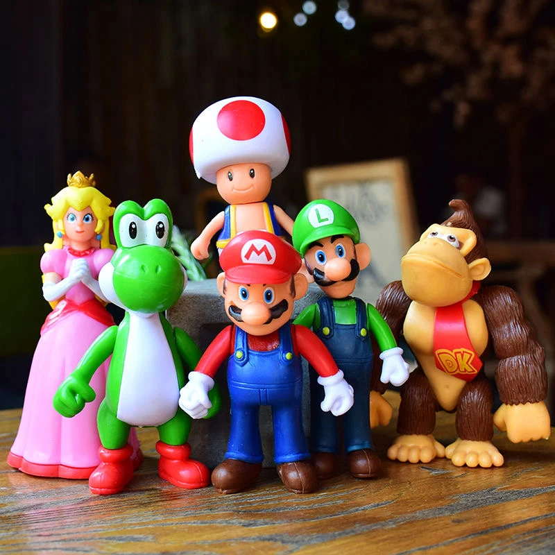 超级玛丽SuperMario马里奥路易耀西公仔玩具手办摆件玩偶模型YQL