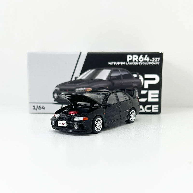 POPRACE车模 1:64 合金 三菱EVO IV 黑色 小比例汽车模型收藏小车