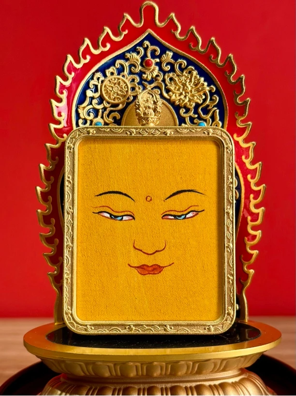 文殊项坠（手绘的被光照过了）唐卡