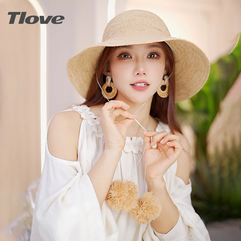 6830时尚大檐草帽女夏季防晒遮阳海边度假渔夫帽