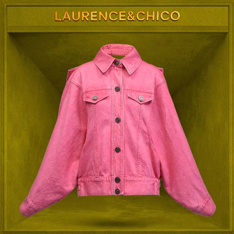 LC镂空蝴蝶结水洗牛仔外套P5AX10112001洋气时尚休闲百搭女士