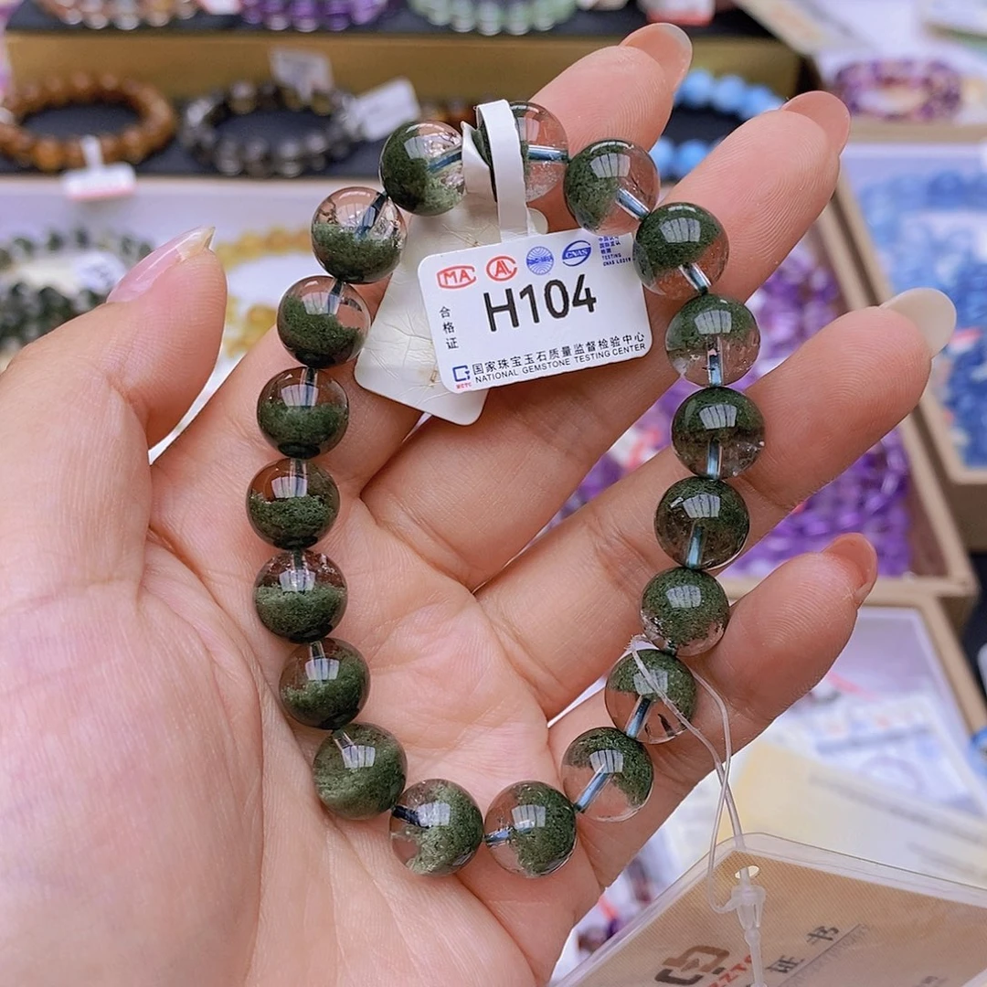 水晶手链未镶嵌H104绿幽灵10+