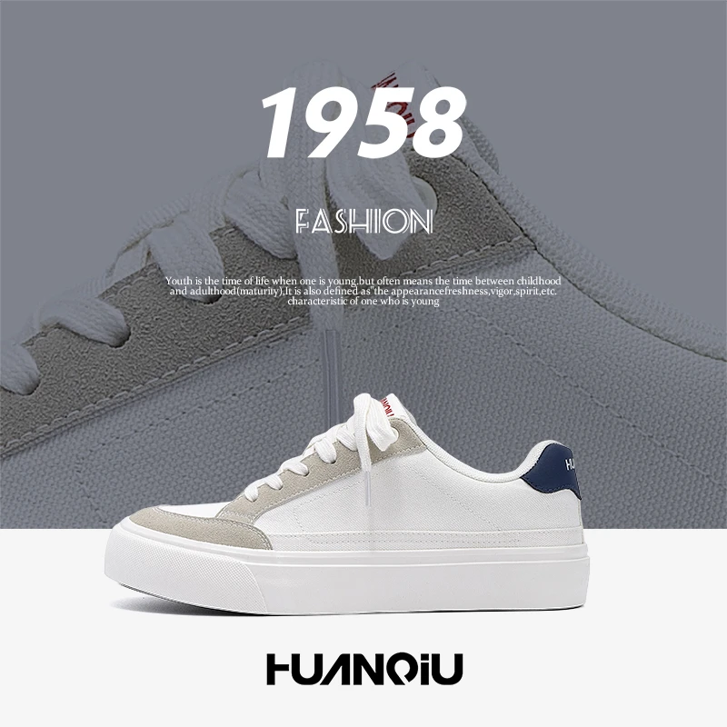 环球设计感帆布鞋男款2025夏季新款透气运动男鞋百搭轻便平底板鞋